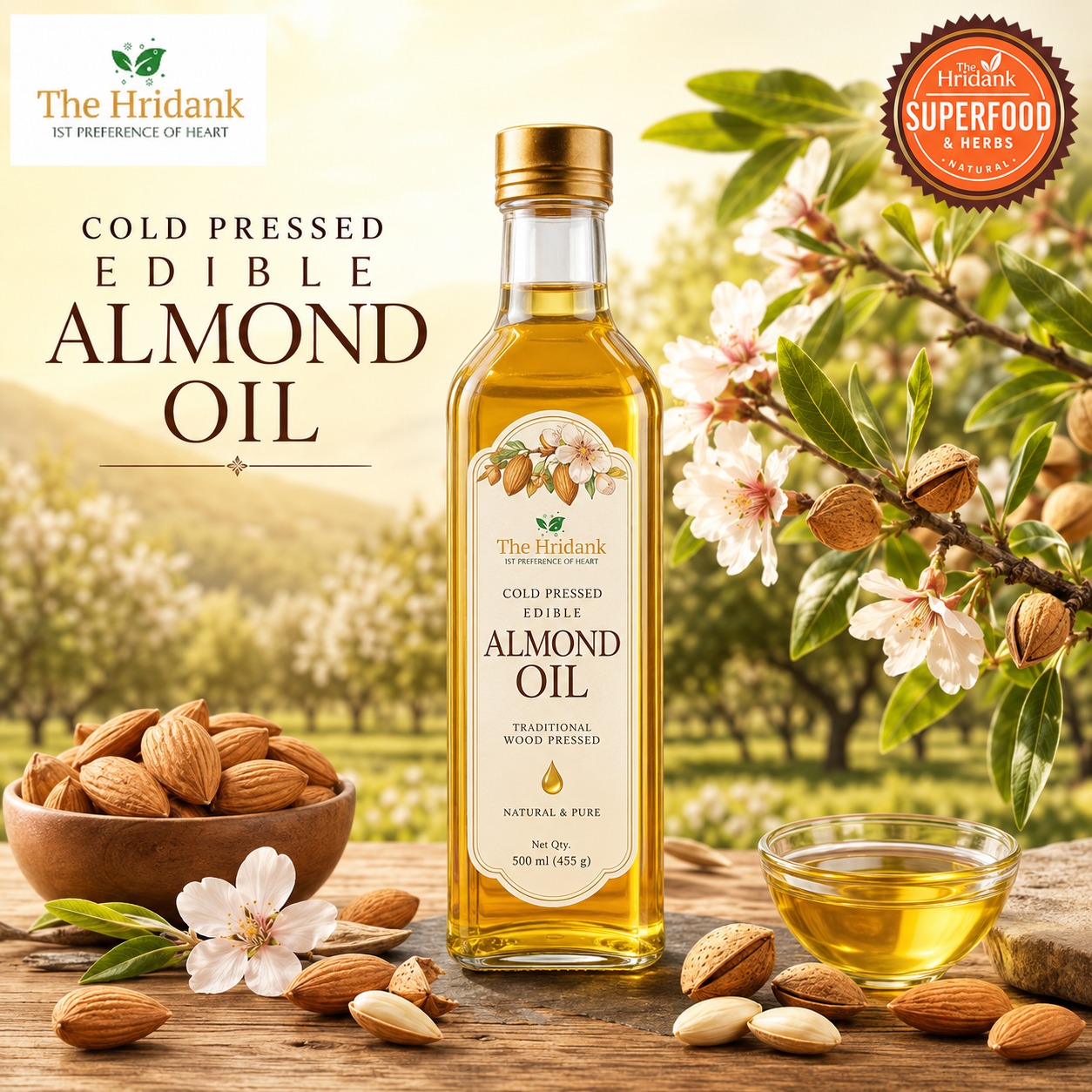 Cold Pressed Edible Almond Oil